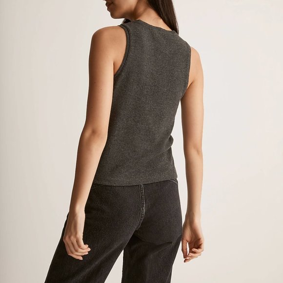 Madewell Ribbed Sleeveless Tank Dark Gray (XSmall) - Picture 5 of 11